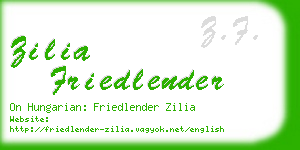 zilia friedlender business card
